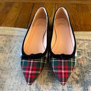 J. Crew Tartan pointy toe ballet flat